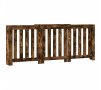 vidaXL Radiator Cover Heater Shelf - Smoked Oak - Engineered Wood - Modern Slatted Design - 156/205 x 21.5 x 83.5 cm - Living Room Display