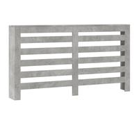 vidaXL Radiator Cover Heater Cabinet - Concrete Grey Engineered Wood - 149cm x 20cm x 82cm - Modern Slat Design - Living Room Shelf