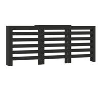 vidaXL Radiator Cover Heater Slats Shelf Black Engineered Wood - Modern Decorative Cabinet for Living Room - 156/205x21.5x83.5 cm