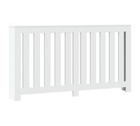vidaXL Radiator Cover with Heater Slats and Shelf, White Engineered Wood, 149x20x82 cm, Modern Living Room Decor