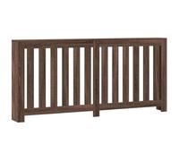 vidaXL Radiator Cover Heater Shelf - Brown Oak Engineered Wood, Slatted Design, 175x20x82 cm, Living Room Cabinet
