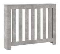 ** vidaXL Radiator Cover Heater Slat Cabinet - Concrete Grey, Engineered Wood - Modern Slatted Design for Living Room Decor, 104 x 20 x 82 cm