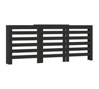 vidaXL Radiator Cover Heater Slats Shelf Black Engineered Wood - Modern Decorative Cabinet for Living Room - 156/205x21.5x83.5 cm