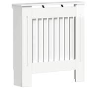 vidaXL Radiator Cover High Gloss White 112 x 19 x 81.5 cm, Modern Rectangular Radiator Cover, Decorative Heat Shield, Engineered Wood Decor, Child Safety Design for Home Heating