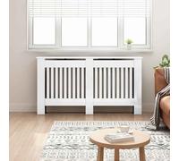 vidaXL Radiator Cover High Gloss White 152 x 19 x 81.5 cm