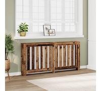 vidaXL Radiator Cover Old Wood Engineered - 175x20x82 cm - Modern Slatted Design with Additional Shelf for Living Room