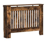 vidaXL Radiator Cover Smoked Oak 112 x 19 x 81.5 cm Engineered Wood, Modern Rectangular Radiator Cover, Decorative Heat Shield, Engineered Wood Decor, Child Safety Design for Home Heating