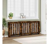 vidaXL Radiator Cover Smoked Oak 205x21.5x83.5 cm Engineered Wood