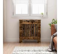 vidaXL Radiator Cover Smoked Oak 78 x 19 x 81.5 cm Engineered Wood, Modern Rectangular Radiator Cover, Decorative Heat Shield, Engineered Wood Decor, Child Safety Design for Home Heating