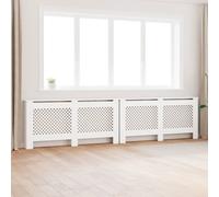vidaXL 2x Radiator Covers White MDF Living Room Bedroom Heater Cabinet Shelf