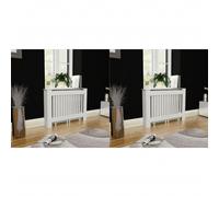 vidaXL Radiator Covers 2 pcs White MDF 112 cm NEW