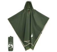 vidaXL Rain Poncho with Hood 2-in-1 Design Waterproof Raincoat Jacket Green