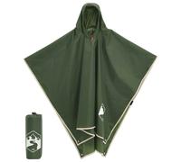 vidaXL Rain Poncho with Hood 2-in-1 Design Waterproof Raincoat Jacket Green