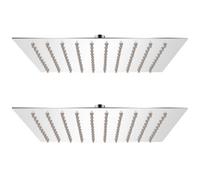 vidaXL 2x Rain Shower Head Stainless Steel 20x20cm Water Saving Bath Accessory