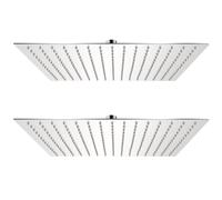 vidaXL Rain Shower Head 2 pcs Stainless Steel 40x40 cm
