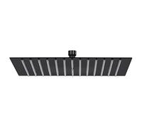 vidaXL Rain Shower Head, Square Design, Stainless Steel Body, Silicone Nozzles, 30 x 30 cm, Wall or Ceiling Mounted, Easy to Clean, Black