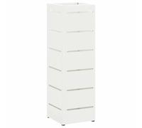 vidaXL Umbrella Stand with Storage White 15.5 x 15.5 x 49 cm Metal, Stylish Living Room Storage, Rectangular Umbrella Stand, Modern Indoor Organizer, Multipurpose Entryway Utility Rack