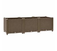 Raised Bed Brown 120x40x38cm Polypropylene Planter Deep Outdoor Garden for Herbs