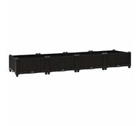 vidaXL Raised Bed Lawn Gardening Outdoor Garden Planter Pot Flower Box Pot Planting Bed Basket Vegetable Herb Grow Polypropylene Black