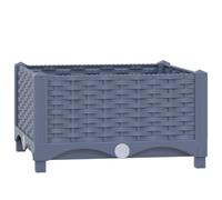 vidaXL Raised Bed in Durable Polypropylene Material for Outdoor Usage - Ideal for Gardens, Patios and Balconies, Grey Tone, 40x40x23 cm