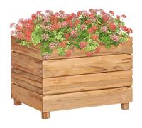vidaXL Raised Bed 50x40x38 cm Solid Wood Teak and Steel UK HOT