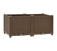 Raised Bed Brown 80x40x38cm Polypropylene Outdoor Planter Deep Herb Box SturdyXL