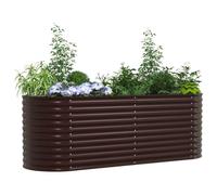 vidaXL Garden Raised Bed Brown 240 x 80 x 81 cm Steel, Stylish Steel Planter, Modern Garden Decor, Minimalist Raised Flower Bed, Durable Outdoor Gardening Accessory for Terraces