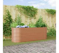 Garden Raised Bed Outdoor Planter Flower Plant Stand Galvanised Steel vidaXL