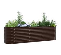 vidaXL Raised Bed Brown 320 x 80 x 81 cm Steel, Garden and Terrace, Minimalist Steel Planter, Durable Outdoor Gardening, Contemporary Raised Flower Bed, Plant Container