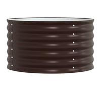 vidaXL Garden Raised Bed - Brown, 80x80x44 cm, Made from Galvanised Steel, Brown