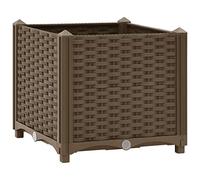 vidaXL Raised Bed Lawn Gardening Outdoor Garden Planter Pot Flower Box Pot Planting Bed Basket Vegetable Herb Grow Polypropylene Brown