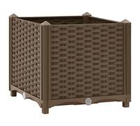 vidaXL Raised Bed - Brown Rectangular Outdoor Planter, Polypropylene Garden Pot, Ideal for Plants, Vegetables, Herbs, and Flowers - Easy to Assemble, Sturdy and Durable
