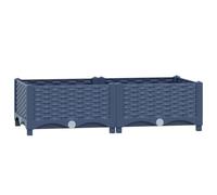 vidaXL Raised Bed Garden Planter Flower Box Planting Bed Gardening Accessory Garden Planter Pot Balcony Patio 80x40x23 cm Polypropylene