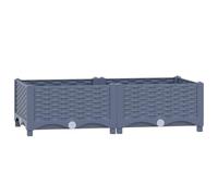 vidaXL Raised Bed Garden Planter Flower Box Planting Bed Gardening Accessory Garden Planter Pot Balcony Patio 80x40x23 cm Polypropylene
