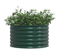 vidaXL Raised Bed Green 80 x 80 x 44 cm Steel | Long-lasting galvanised steel material, Perfect for outdoor use, Sleek, minimalist finish for any garden