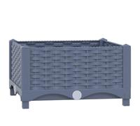 vidaXL Raised Bed in Durable Polypropylene Material for Outdoor Usage - Ideal for Gardens, Patios and Balconies, Grey Tone, 40x40x23 cm