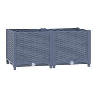 vidaXL Raised Bed in Grey - Rectangular Garden Planter made of Sturdy Polypropylene, Perfect for Vegetables, Herbs and Flowers (80x40x38 cm)