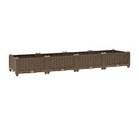 vidaXL Raised Bed Lawn Gardening Outdoor Garden Planter Pot Flower Box Pot Planting Bed Basket Vegetable Herb Grow Polypropylene Brown