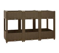 vidaXL Raised Bed 120x40x71cm Polypropylene, Brown