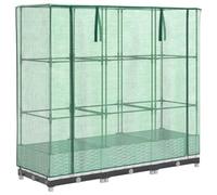 Raised Bed Greenhouse Brown Rattan PP 120x40x123cm Iron Frame PE Cover Vent Zips