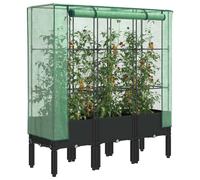 Raised Bed Greenhouse Cover PP Rattan Brown 120x40x140cm Iron Frame WaterproofPE
