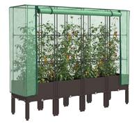 vidaXL Raised Bed with Greenhouse Cover Rattan Look 160x40x140 cm