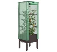 vidaXL Raised Bed with Greenhouse Cover Rattan Look 40x40x140 cm