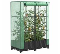 vidaXL Raised Bed with Greenhouse Cover Rattan Look 80x40x123 cm