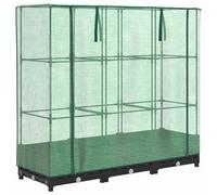 Raised Bed with Greenhouse Cover Plant Box Garden Planter Rattan Look vidaXL