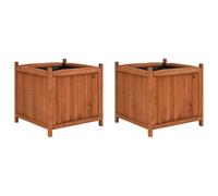 Firwood 2x Raised Beds Vegetable Patch Large Planter Planting Grow vidaXL