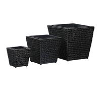 vidaXL Garden Raised Beds 3 pcs Water Hyacinth Black