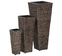 vidaXL Raised Beds 3 pcs Water Hyacinth Dark Brown