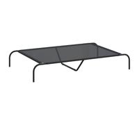 vidaXL Raised Dog Bed Black 130 x 80 x 20 cm Textilene and Steel, Raised Dog Bed, Outdoor Dog Bed, Cooling Dog Bed