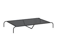vidaXL Raised Dog Bed Black 150 x 90 x 20 cm Textilene and Steel, Raised Dog Bed, Outdoor Dog Bed, Cooling Dog Bed